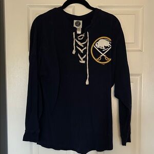 Navy Long Sleeve Hockey Shirt with Logo
